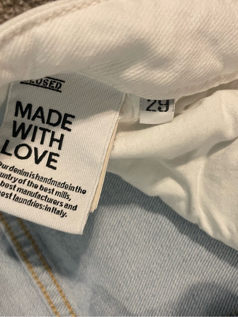 Closed White and Light Blue Two-Tone Denim Jeans - Picture 4 of 5